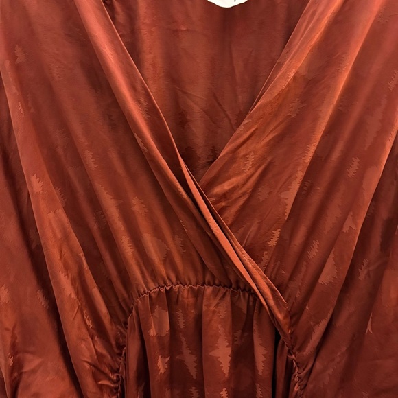 Callahan Knitwear Revolve Elegant Sami Rust Wrap Dress Size Small - Picture 4 of 9